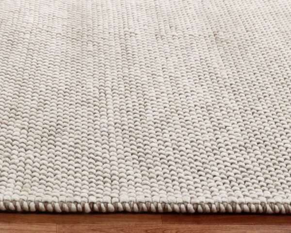 Loop Brown White Hand Woven Wool Viscose Carpet - Image 4