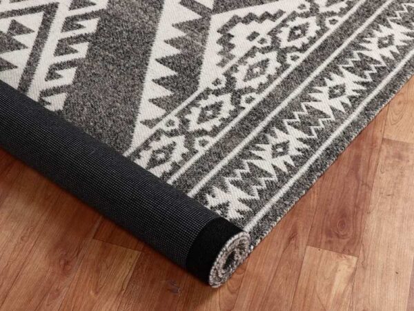 Shubh Natural Black Hand Woven Pet Wool Carpet - Image 2