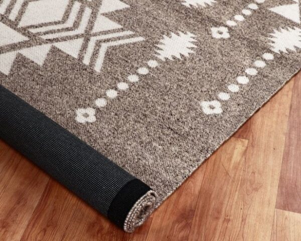Sidhi Natural Black Hand Woven Pet Wool Carpet - Image 2