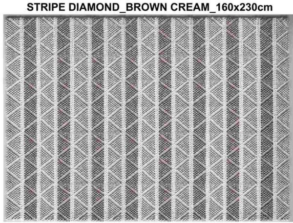 Swag Stripe Diamond Brown Cream Viscose Carpet