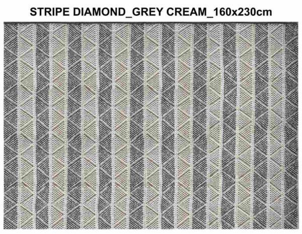 Swag Stripe Diamond Grey Cream Viscose Carpet
