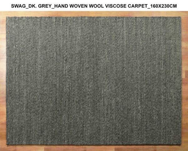 Swag Dark Grey Hand Woven Wool Viscose Carpet