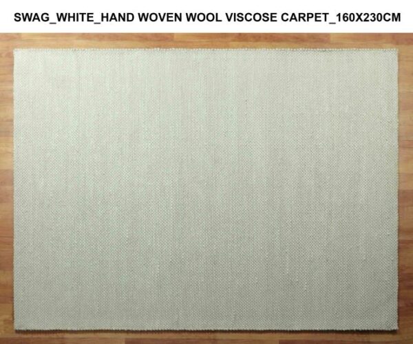 Swag White Hand Woven Wool Viscose Carpet
